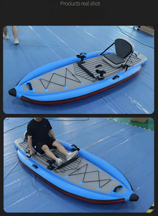Skycreat Inflatable Fishing Boat 320*110*20cm Drop-Stitch Fishing Kayak – Thickened Wear-Resistant PVC, Portable Foldable Lure Boat with Padded Seat