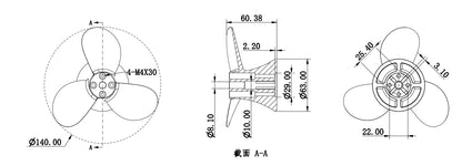 Skycreat 63 Underwater motor&nbsp;with three-blade propeller  Aluminum remote-controlled boat used for digging holes and fishing net pulling; modified vessel&nbsp;